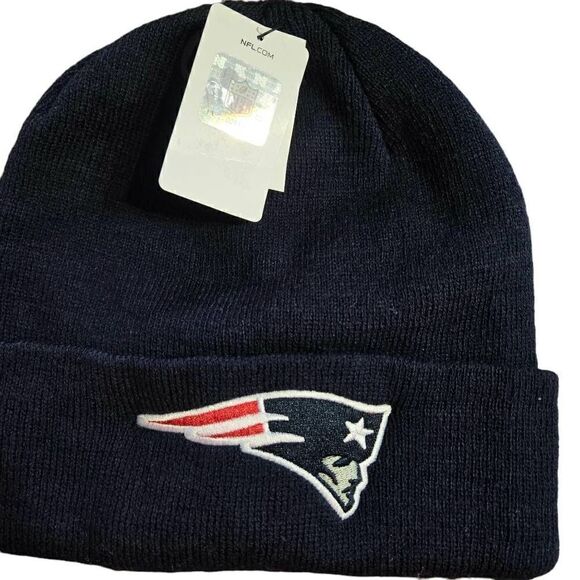 NFL New England Patriots Knit Beanie Cap Football Cuffed NWT - Picture 5 of 5